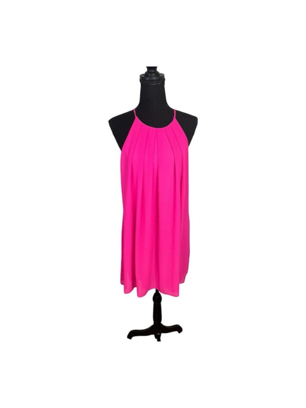 Impeccable Pig Racerback Dress Sz M Pink Barbiecore Lined Flowy Pleated Drape